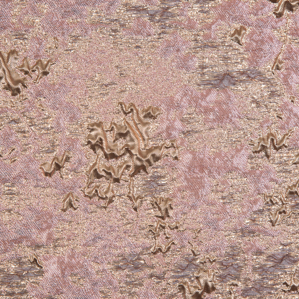 Candy Pink and Gold Luxury Abstract Metallic Brocade