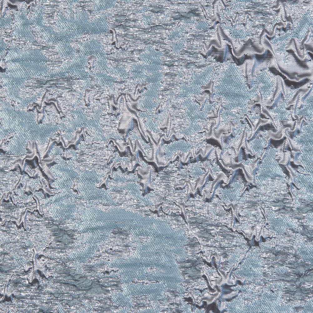 Aqua and Rose Gold Luxury Abstract Metallic Brocade