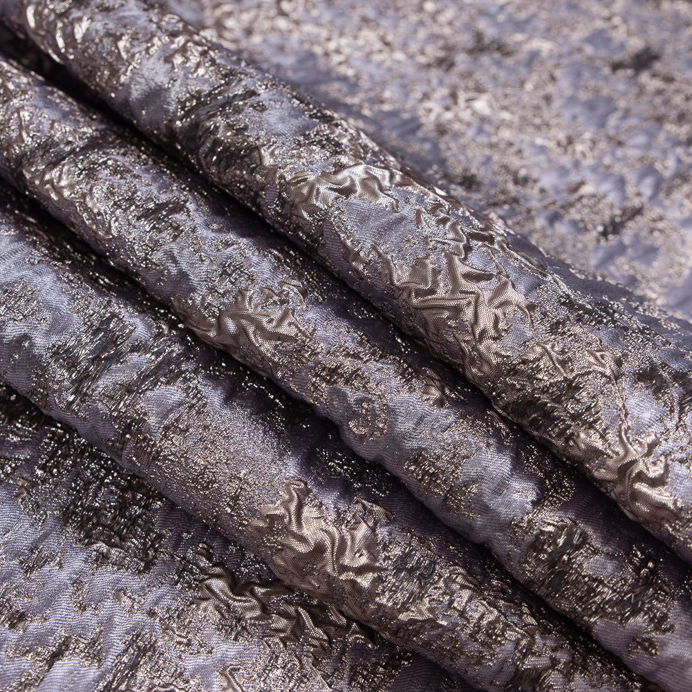 Pale Orchid and Rose Gold Luxury Abstract Metallic Brocade