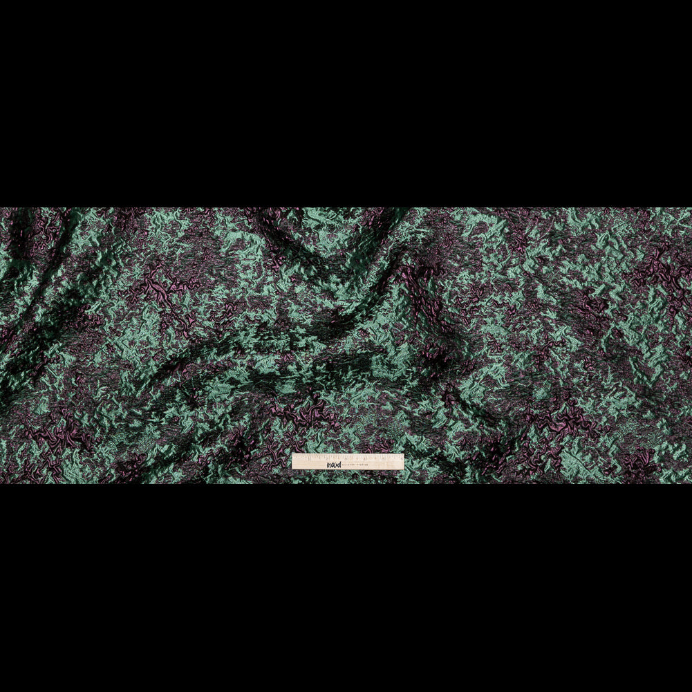 Sea Spray and Purple Luxury Abstract Metallic Brocade