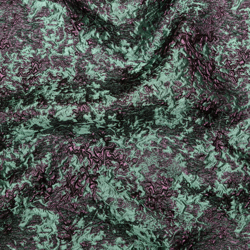 Sea Spray and Purple Luxury Abstract Metallic Brocade