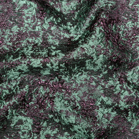 Sea Spray and Purple Luxury Abstract Metallic Brocade