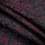 Bordeaux and Forest Luxury Abstract Metallic Brocade
