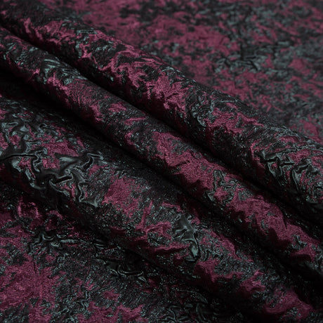 Bordeaux and Forest Luxury Abstract Metallic Brocade