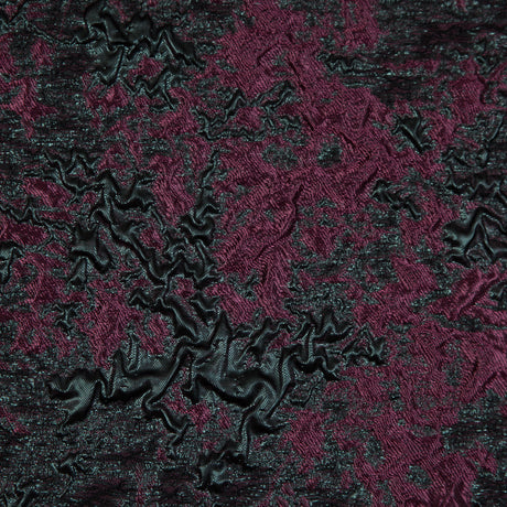Bordeaux and Forest Luxury Abstract Metallic Brocade