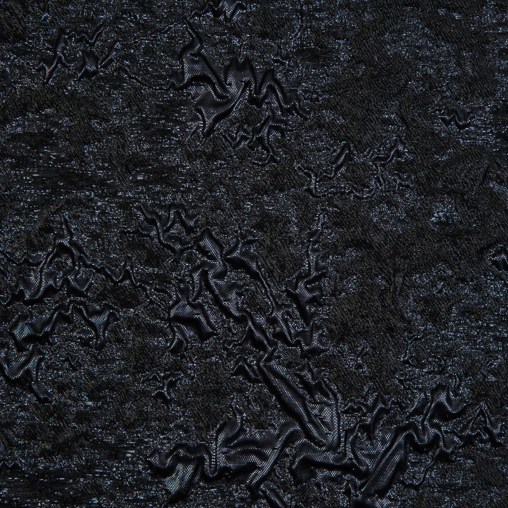 Black and Blue Luxury Abstract Metallic Brocade