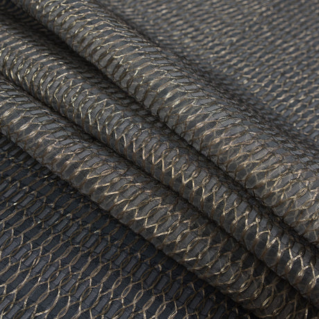 Metallic Gold and Gray Luxury Embroidered Organza Brocade