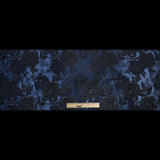 Blue and Black Luxury Floral Metallic Brocade
