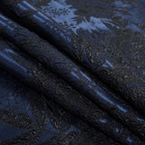 Blue and Black Luxury Floral Metallic Brocade