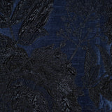 Blue and Black Luxury Floral Metallic Brocade