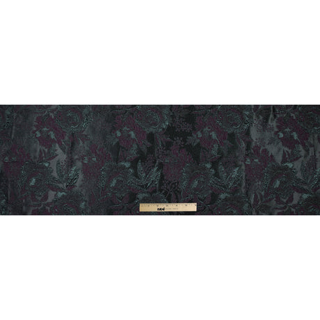 Aubergine and Forest Green Luxury Floral Metallic Brocade