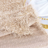 Plush Fringe Table Runner 13x108 Champagne