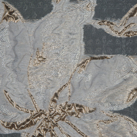 Metallic Gold and White Luxury Floral Burnout Brocade