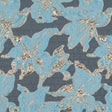Sky Blue and Metallic Gold Luxury Floral Burnout Brocade