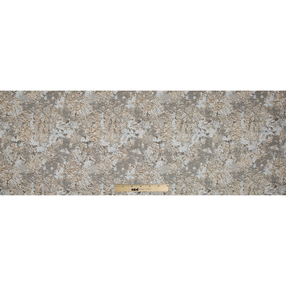 Gold and Pale Gray Luxury Abstract Metallic Brocade