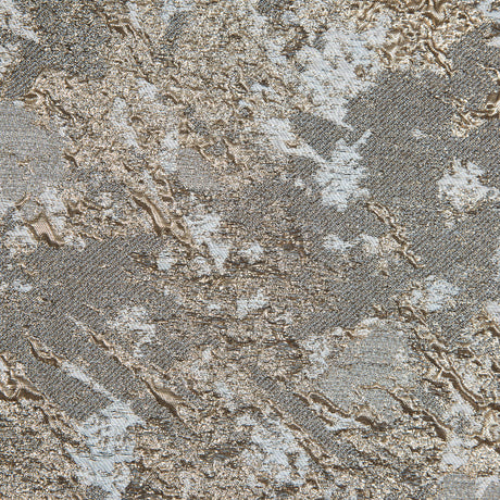Gold and Pale Gray Luxury Abstract Metallic Brocade