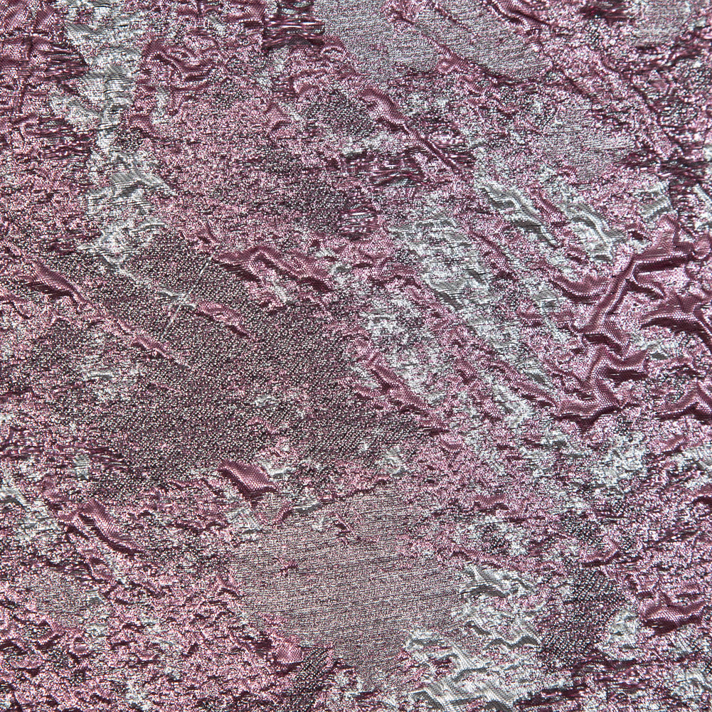 Pink and Silver Luxury Abstract Metallic Brocade