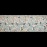 Aqua and Metallic Gold Luxury Abstract Burnout Brocade