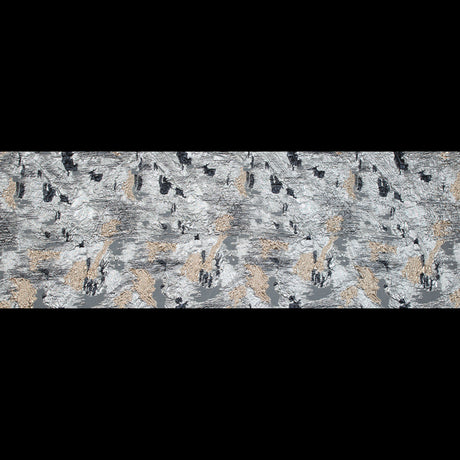 Silver, Black and Gold Luxury Floral Metallic Brocade
