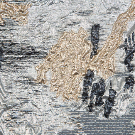 Silver, Black and Gold Luxury Floral Metallic Brocade