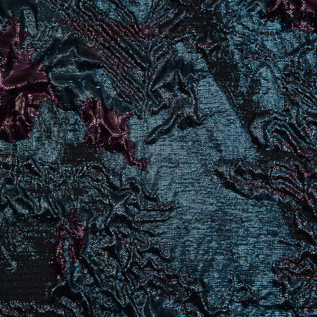 Magenta and Teal Luxury Floral Metallic Brocade