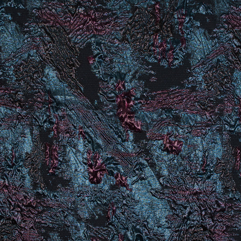 Magenta and Teal Luxury Floral Metallic Brocade
