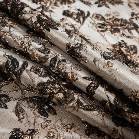 Gold and Black Luxury Floral Metallic Brocade