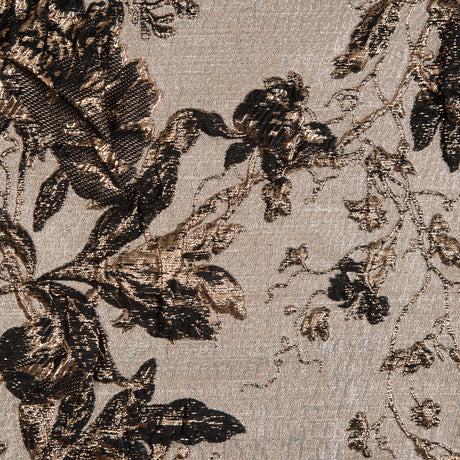 Gold and Black Luxury Floral Metallic Brocade
