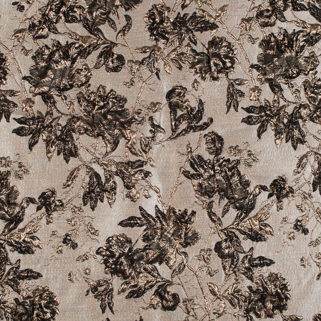 Gold and Black Luxury Floral Metallic Brocade