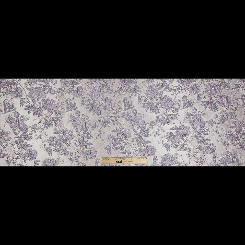 Pale Gold and Lavender Luxury Floral Metallic Brocade