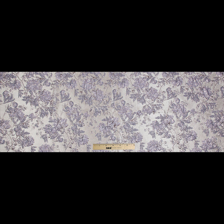 Pale Gold and Lavender Luxury Floral Metallic Brocade