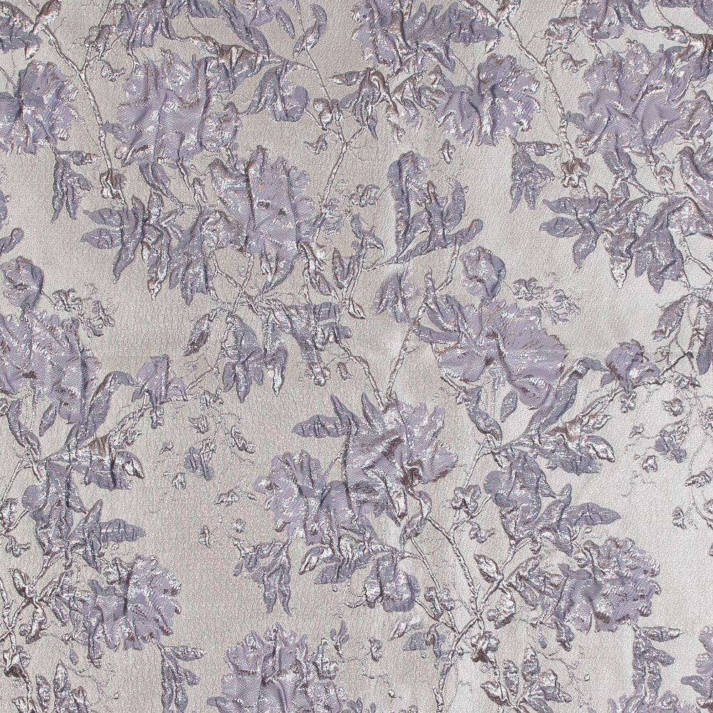 Pale Gold and Lavender Luxury Floral Metallic Brocade