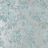 Pale Gold and Seafoam Blue Luxury Floral Metallic Brocade