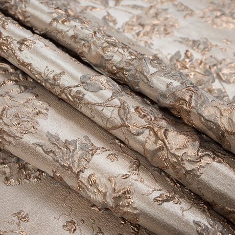 Pale Gold and Beige Luxury Floral Metallic Brocade