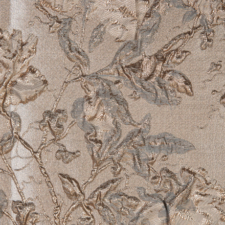 Pale Gold and Beige Luxury Floral Metallic Brocade