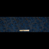 Blue and Black Luxury Floral Metallic Brocade