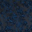 Blue and Black Luxury Floral Metallic Brocade