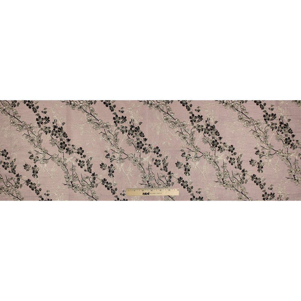 Pink, Black and Gold Luxury Floral Metallic Brocade