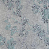 Aqua and Silver Luxury Floral Metallic Brocade