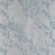 Aqua and Silver Luxury Floral Metallic Brocade