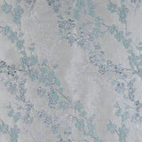 Aqua and Silver Luxury Floral Metallic Brocade