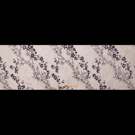 Rose Gold and Navy Luxury Floral Metallic Brocade