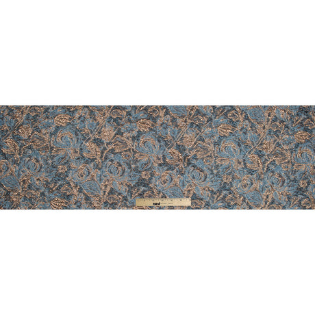 Blue and Gold Luxury Abstract Metallic Brocade
