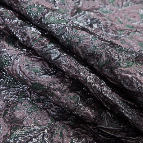 Green and Orchid Luxury Abstract Metallic Brocade