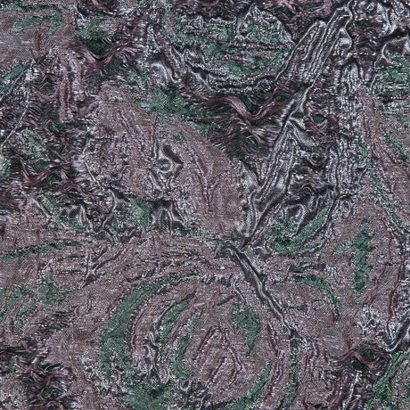 Green and Orchid Luxury Abstract Metallic Brocade