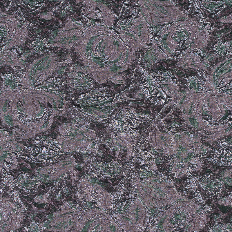 Green and Orchid Luxury Abstract Metallic Brocade