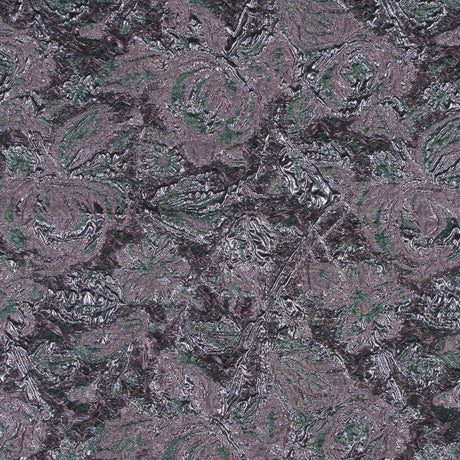 Green and Orchid Luxury Abstract Metallic Brocade