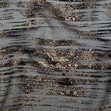 Metallic Gold and Black Luxury Striated Burnout Brocade