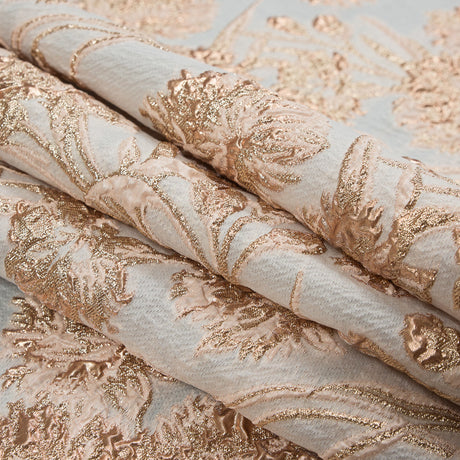 Peach and Gold Luxury Floral Metallic Brocade