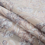 Metallic Rose Gold and Beige Luxury Floral Brocade